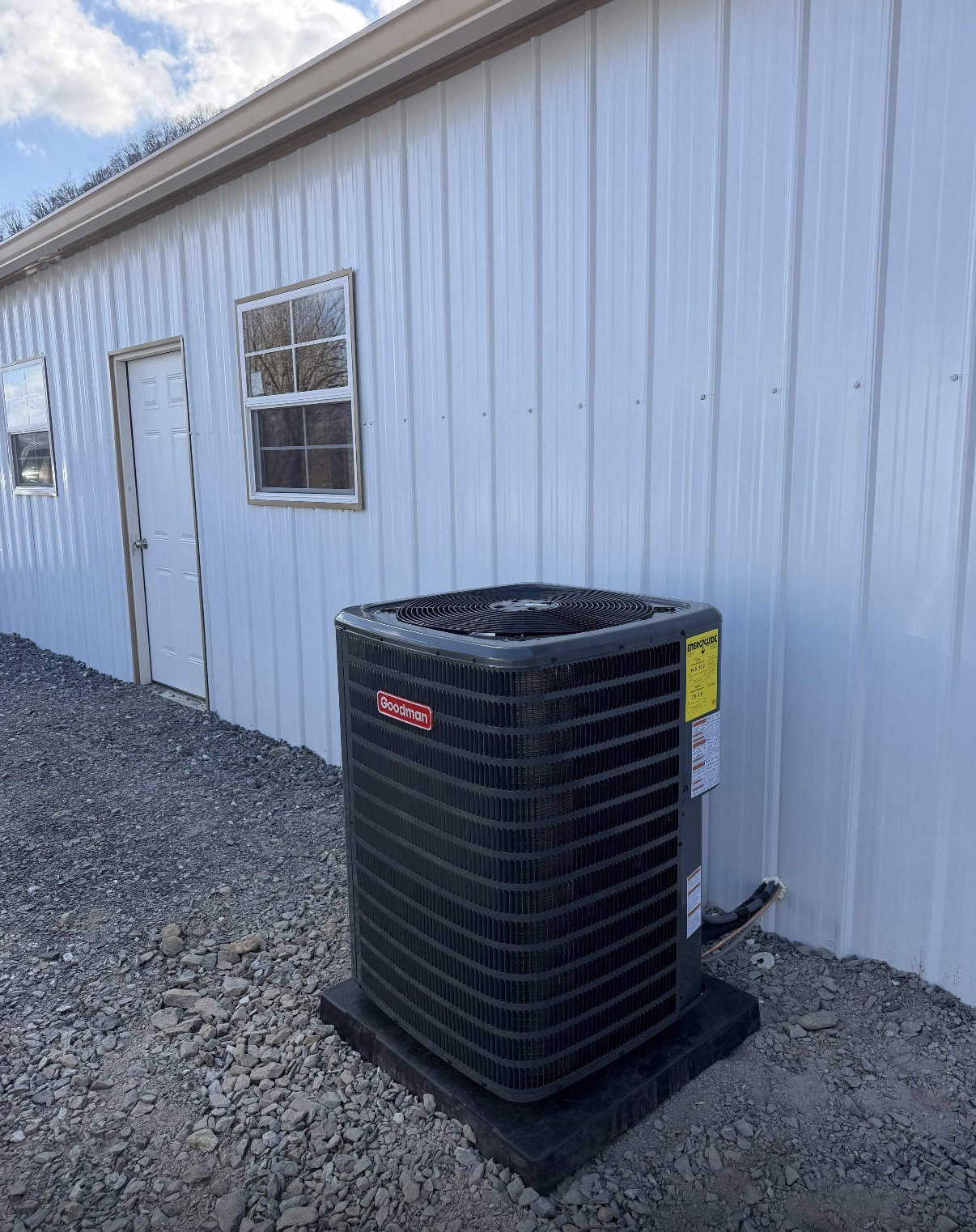 Goodman air conditioning condenser unit serviced by Rodriguez HVAC